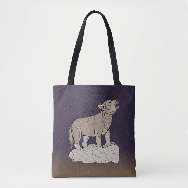 Bolso De Tela Wolf Pup Howling (Anverso)
