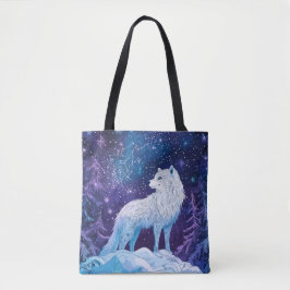 Bolso De Tela Wolf unter magischem Sternenhimmel