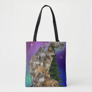 Bolso De Tela Wolf y Moon