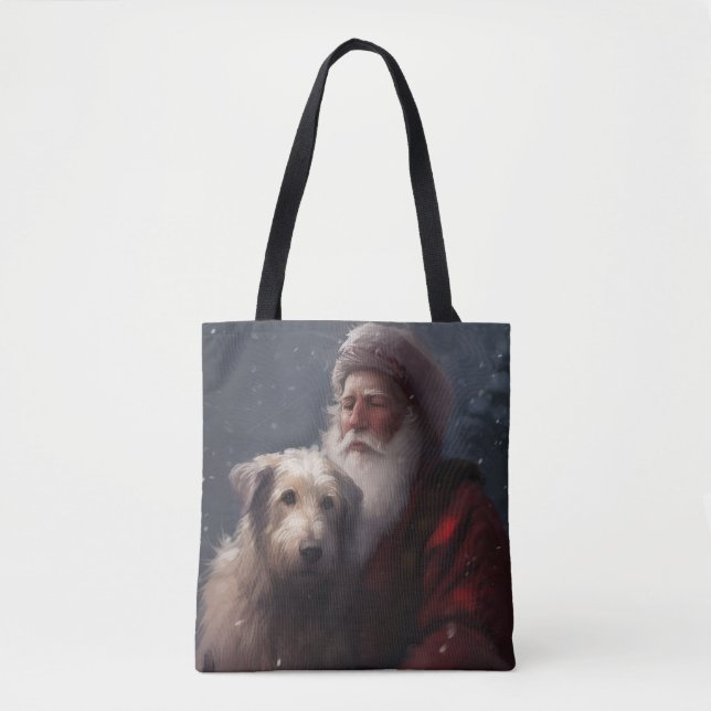 Bolso De Tela Wolfhound Con Navidades festivos de Santa Claus (Anverso)