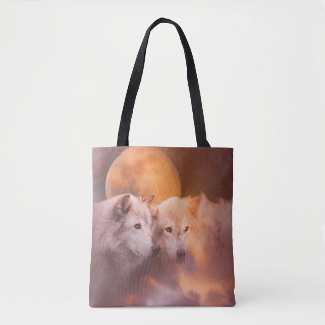 Bolso De Tela Wolves Wolf Soulmate (Anverso)