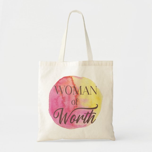 Bolso De Tela Woman of Worth Watercolour Tote Bag (Frente)
