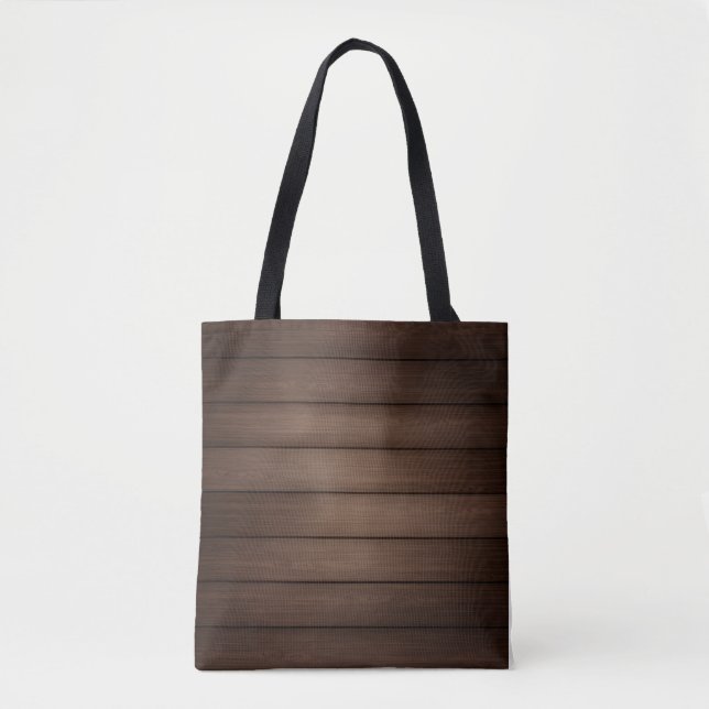 Bolso De Tela Wood Grain Striped Brown Abstract Fashion Art (Anverso)