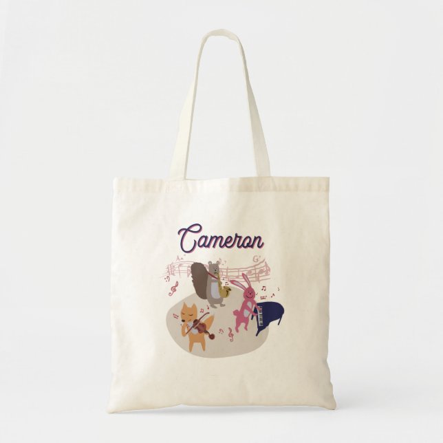 Bolso De Tela Woodland Animal Band Personalized Tote Bag (Frente)