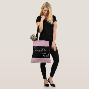 Bolso De Tela Woodland deja el patrón del conejo rosa William Mo