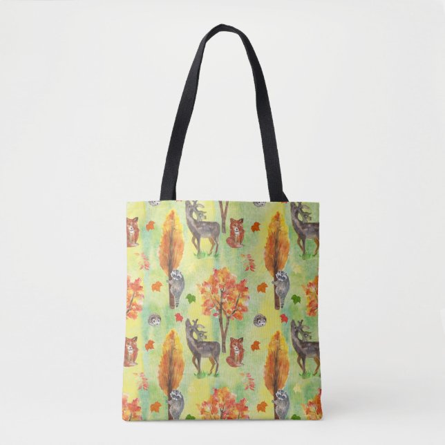 Bolso De Tela Woodland Watercolor (Anverso)