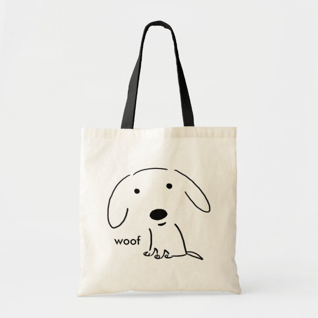 Bolso De Tela Woof Puppy Dog | Arte Mascota cutáneo (Frente)