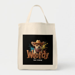 Bolso De Tela Woofdy Funny Western Cowboy Dog en Texas