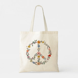 Bolso De Tela World Peace Love Wildflower Vintage Floral Pattern