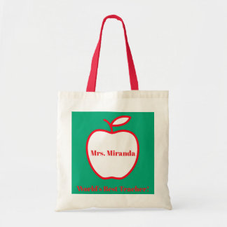 Bolso De Tela World's Best Teacher (green)