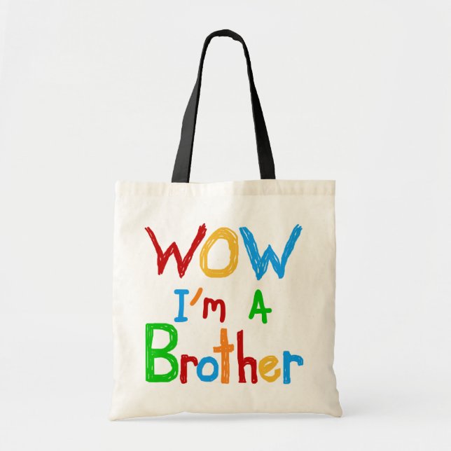 Bolso De Tela WOW, soy un hermano de camisetas y GIfts (Frente)