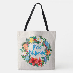 Bolso De Tela Wreath de los Navidades hawaianos Mele Kalikimaka