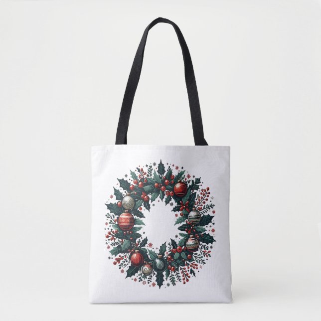 Bolso De Tela Wreath navidades (Anverso)