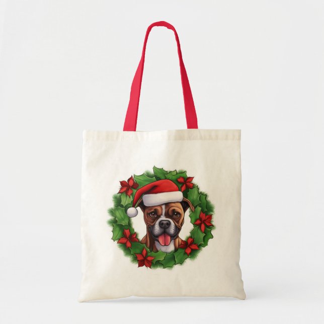 Bolso De Tela Wreath Navidades de Boxer (Frente)