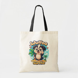 Bolso De Tela Wuffoo Surffie Cute Kawaii Puppy Tropical Island