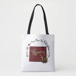 Bolso De Tela Wyoming Plaid Vuelven Todos A Casa Para Navidades