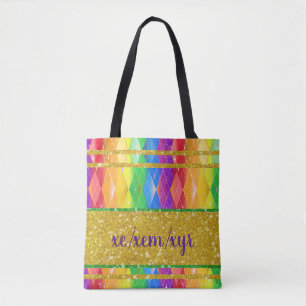 Bolso De Tela xe xem xyr pronoun purpurina arcoíris orgullo argy