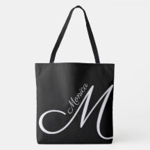 XL BAG - MONOGRAM + NOMBRE - tote moderno negro