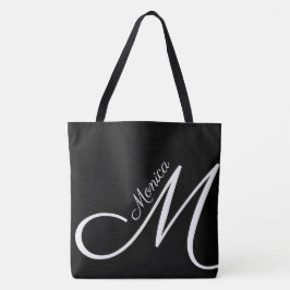 Bolso De Tela XL BAG - MONOGRAM + NOMBRE - tote moderno negro