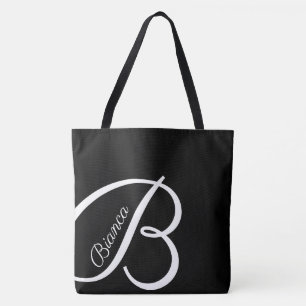 Bolso De Tela XL BAG - MONOGRAM + NOMBRE - tote moderno negro
