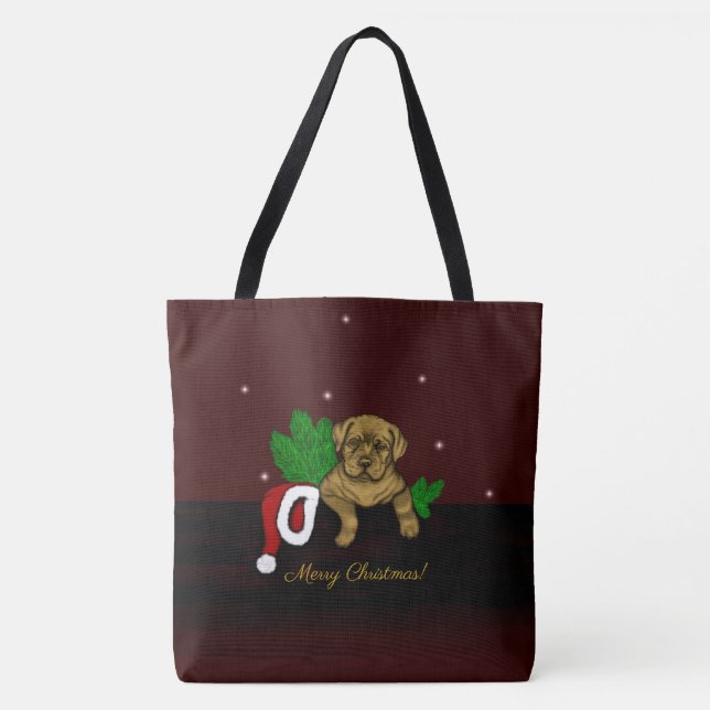 Bolso De Tela XMas Puppy (Anverso)