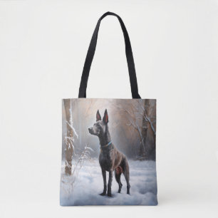Bolso De Tela Xoloitzcuintli Deja que nieve Navidad