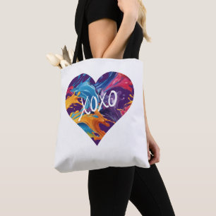 Bolso De Tela XOXO-Corazón colorido