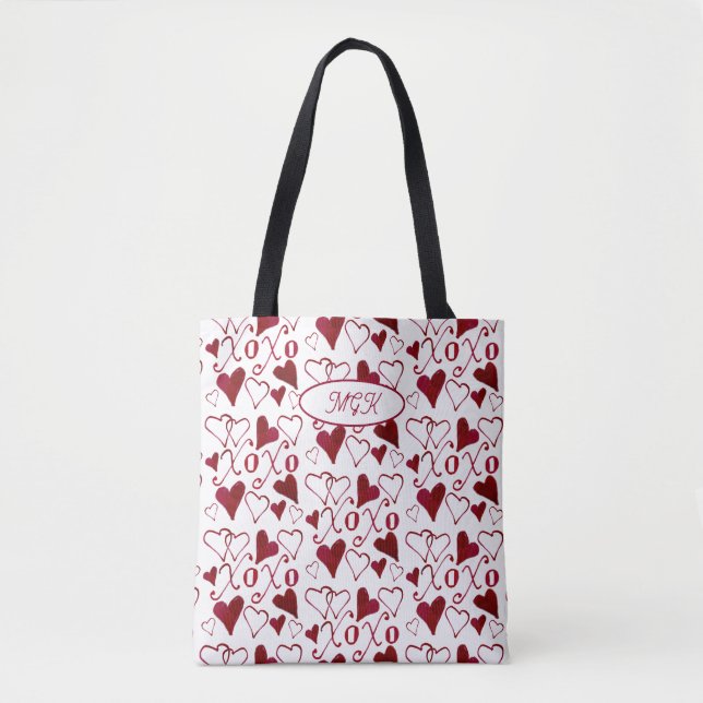 Bolso De Tela XXOO Hand-Illustrated Coquette Valentine's Day (Anverso)