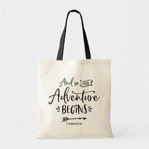 Bolso De Tela Y la aventura comienza tan personalizado puesto