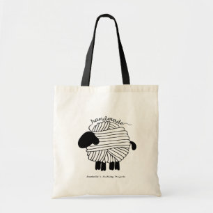 Bolso De Tela Yarn Sheep Homemade Knitt Project Tote Bag