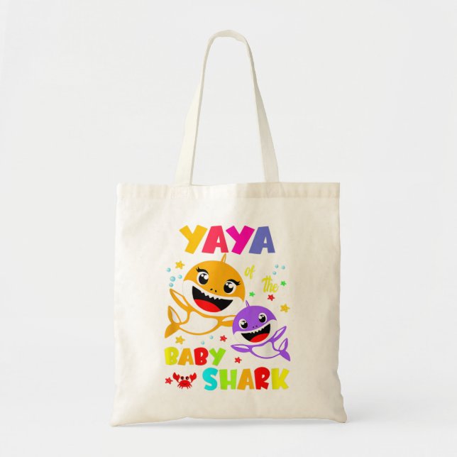 Bolso De Tela Yaya Shark Yaya Shark Family Mother's Day  (Frente)