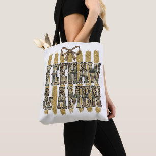 Bolso De Tela Yeehaw Amén Vaquera Cristiana del Suroeste 