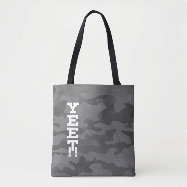 Bolso De Tela Yeet Slate Gray Stealth Camouflage Tote Bag (Anverso)