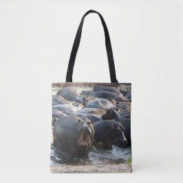 Bolso De Tela Yelling Hippo Tote Bag