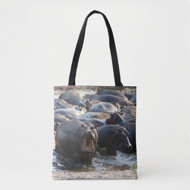 Bolso De Tela Yelling Hippo Tote Bag (Anverso)