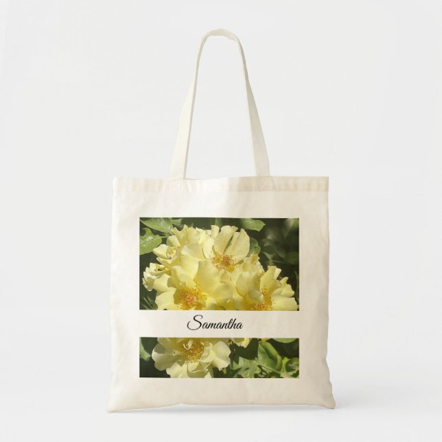 Bolso De Tela Yellow Botanical Flowers (Frente)