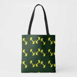 Bolso De Tela Yellow dumbbells on green