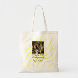 Bolso De Tela Yellow golden photo 30th wedding anniversary name