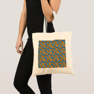 Bolso De Tela Yellow Orange Flowers Pattern