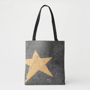 Bolso De Tela Yellow star-printed pavement