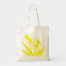 YELLOW - Tote bag con Flor del paraiso amarillo