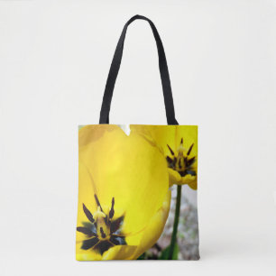 Bolso De Tela Yellow Tulip All Over Print Tote Bag