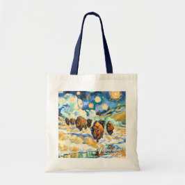Bolso De Tela Yellowstone National Park Bison Vintage Van Gogh