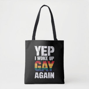 Bolso De Tela Yep desperté gay de nuevo orgullo gay arcoiris gay