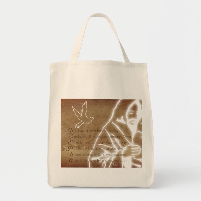 Bolso De Tela YESHUA Messiah Jesucristo Poema cristiano (Frente)