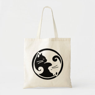 Bolso De Tela Yin Yang Cat Budget Tote Bag