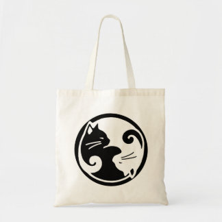 Bolso De Tela Yin Yang Cat Budget Tote Bag