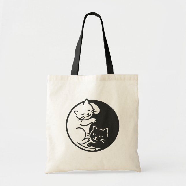 Bolso De Tela Yin Yang Cats (Frente)