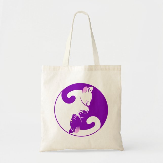 Bolso De Tela Yin Yang Cats (Frente)