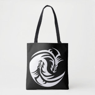 Bolso De Tela yin yang dragons tote bag
